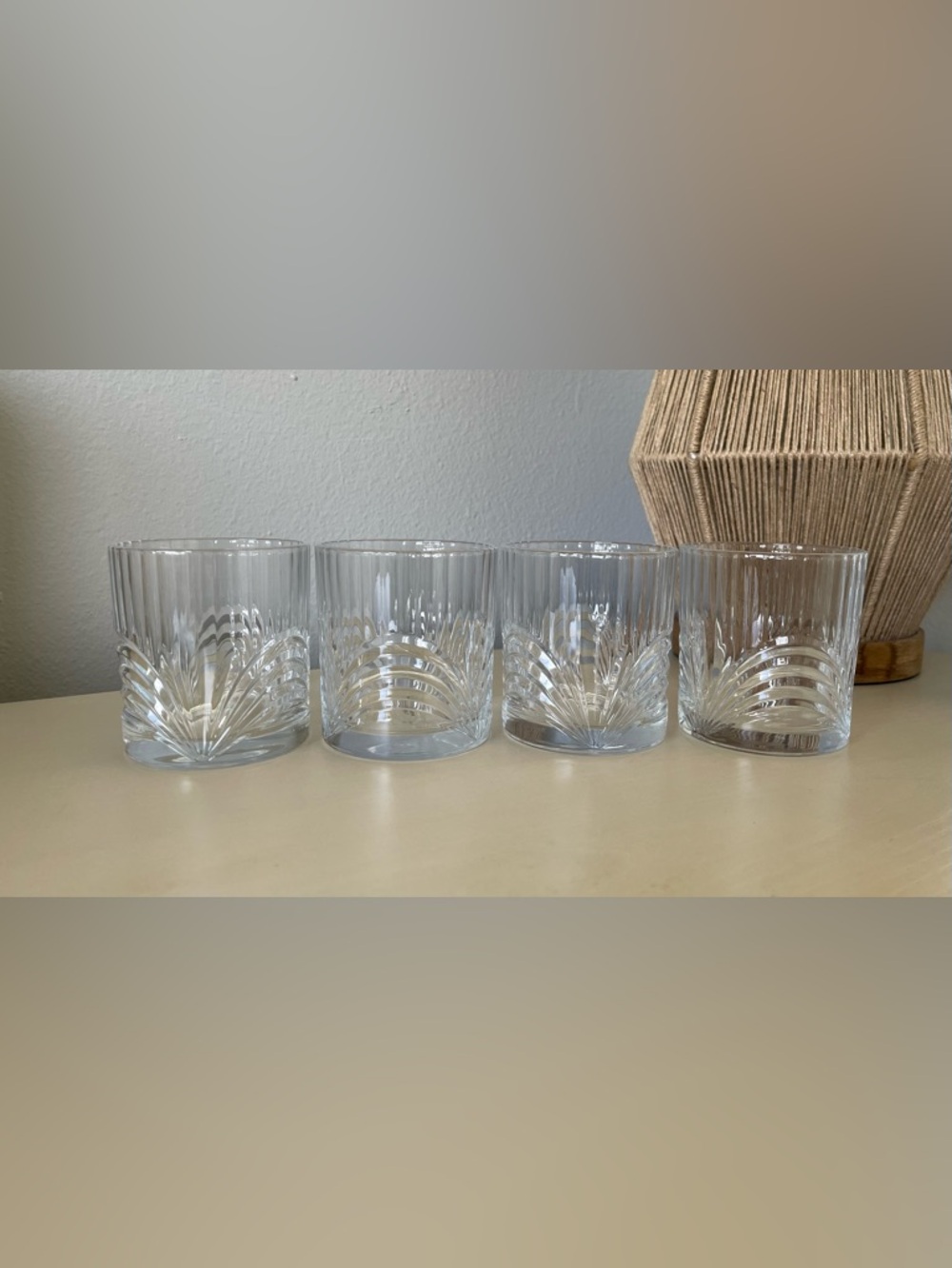 4 Studio crystal double old fashioned whiskey glasses